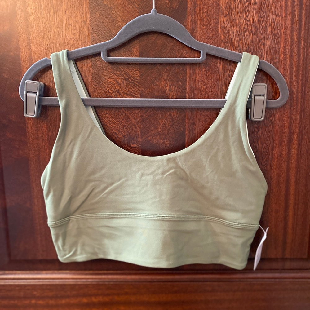 NWT Lululemon Align Bra green and cream reversible